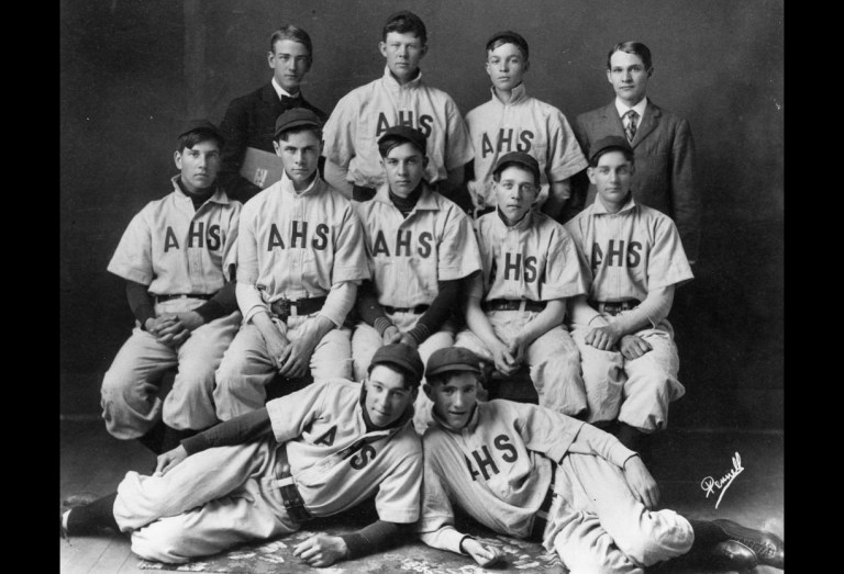 Eisenhower played center field on his high school team in Abilene, Kan. (Photo courtesy the Dwight D. Eisenhower Library)