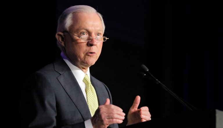 Spicer said he hasn't talked to the president about Sessions. (Bob Andres/Atlanta Journal-Constitution via AP)