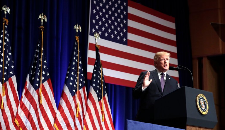President Trump called Sen. Joe Kennedy, the Louisiana Republican who tore Matthew Peterson to pieces, and said thanks. (AP Photo/Evan Vucci)