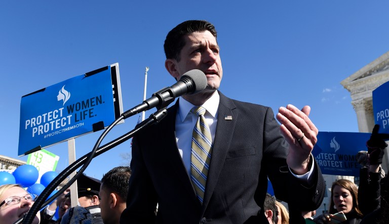 The House speaker is among a handful of lawmakers scheduled to speak at the Jan. 19 event that starts with a march from the National Mall to the Supreme Court. (AP Photo/Susan Walsh)