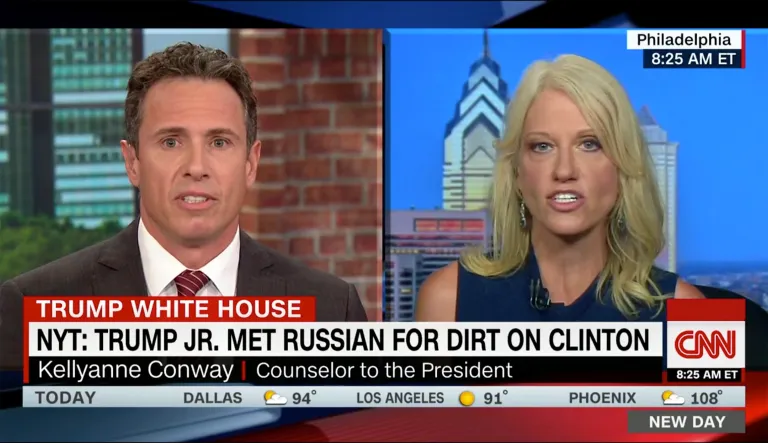 Conway insisted the network was out to ruin Trump, while Cuomo said he was not getting answers to his questions. (Image courtesy screenshot)
