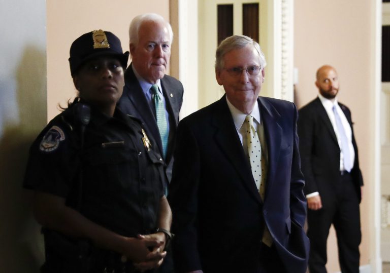 Publicly, McConnell is giving little hint of frustration. 