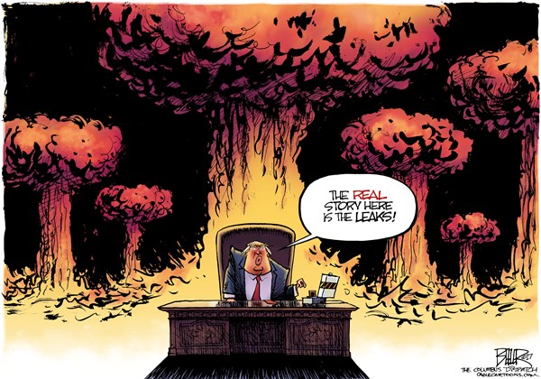 Editorial cartoon: The real story here is the leaks
