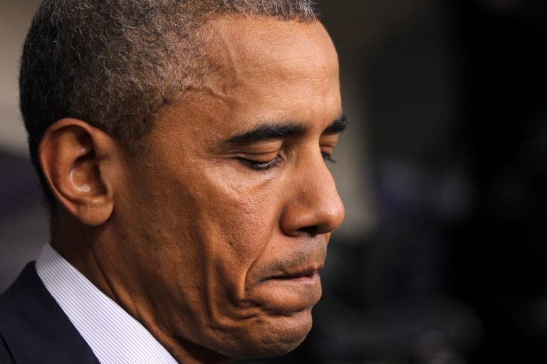 President Barack Obama pauses as he speaks in the Brady Press Briefing Room of the White House in Washington, Friday, Aug. 1, 2014. The president spoke on various topics including the economy, immigration, Ukraine and the Middle East. (AP Photo/Connor Radnovich)