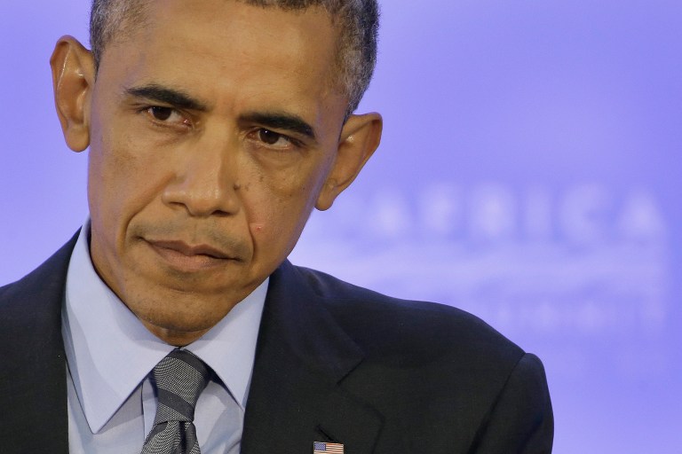 President Barack Obama listens to a question during a news conference at the U.S. Africa Leaders Summit in Washington, Wednesday, Aug. 6, 2014. (AP Photo/Jacquelyn Martin)