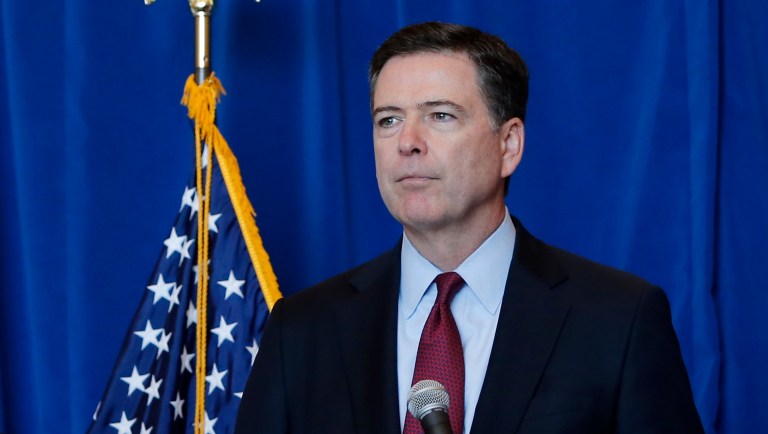 FBI Director James Comey declined to pledge loyalty to President Trump during a private dinner in January, according to a report Thursday. (AP Photo/Charles Rex Arbogast)
