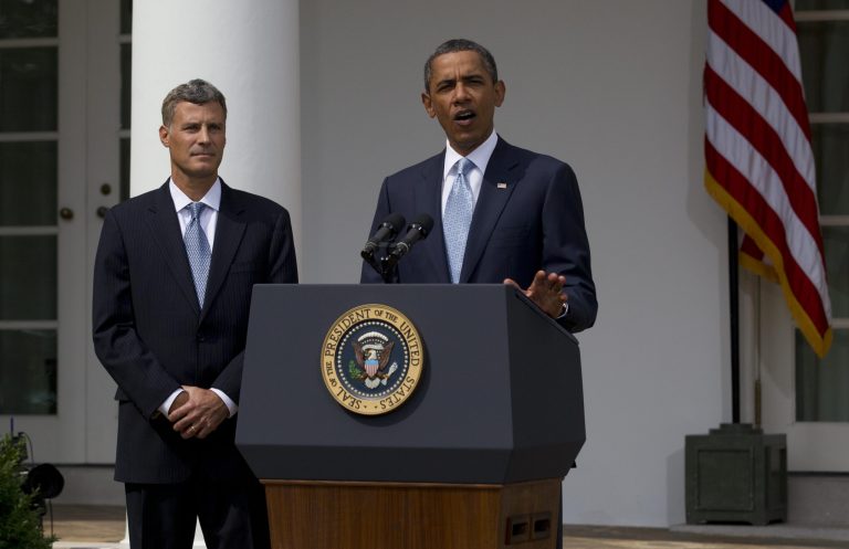President Barack Obama announces his selection of Alan Krueger as chairman of the Council of Economic Advisers, Monday, Aug. 29, 2011, in the Rose Garden of the White House in Washington.