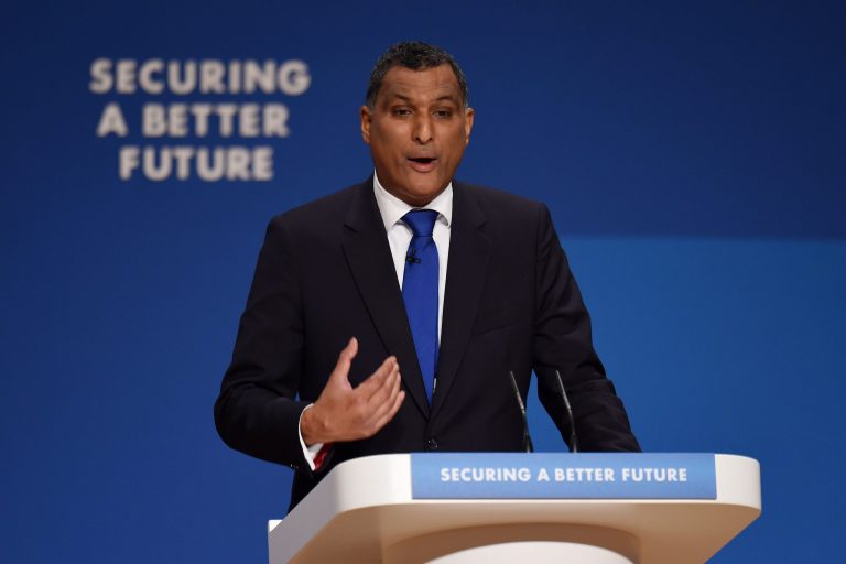 Leader of the Conservatives in the European Parliament Syed Kamall delegates at the Conservative Party annual conference in the International Convention Centre in Birmingham. (PA Wire via AP)