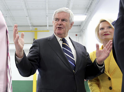 Newt and Callista Gingrich (AP photo)