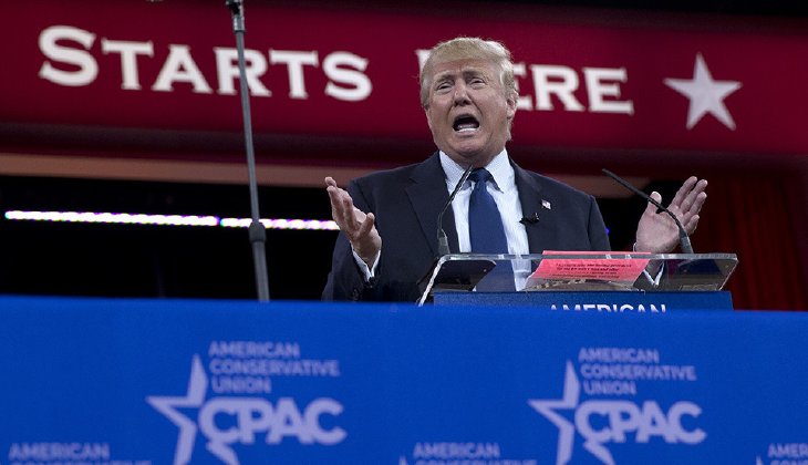 Trump's appearance at the 2015 CPAC showcased a billionaire businessman on the cusp of running for the nation's highest office. (AP Photo/Carolyn Kaster)