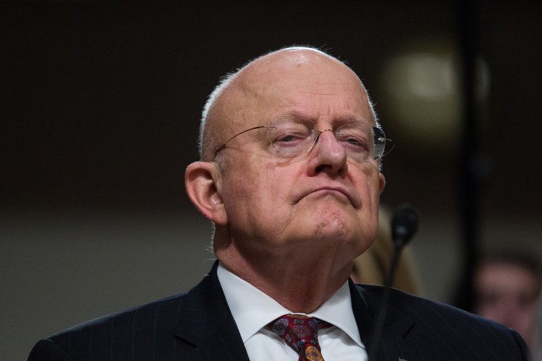Director of of National Intelligence James Clapper pauses while testifying on Capitol Hill, Thursday, Jan. 5th, 2017, before a Senate Armed Services Committee Hearing on 