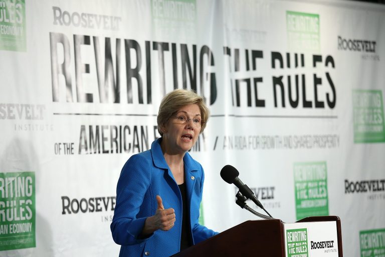 The 21st Century Glass-Steagall Act was introduced by Sen. Elizabeth Warren in 2013. (Photo by Win McNamee/Getty Images)