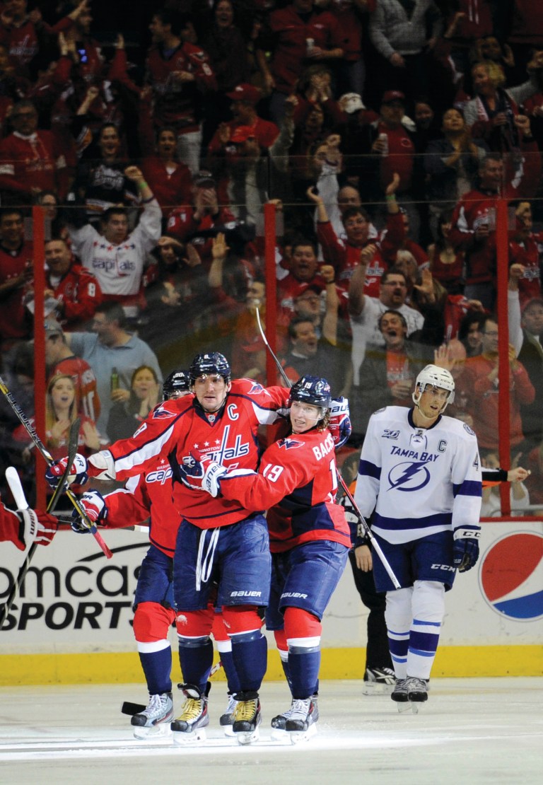 Nick Wass/AP
With five goals in two games this weekend, Caps winger Alex Ovechkin tied for the NHL lead in goals with 25.