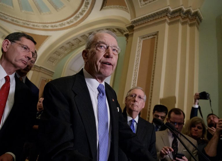 Senate Judiciary Committee Chairman Chuck Grassley said Tuesday night he supports President Trump's decision to fire FBI Director James Comey. (AP Photo/J. Scott Applewhite)