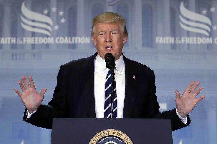 President Trump said the American economy will harness energy in all forms, rejecting pressure to focus solely on so-called clean and green energy solutions. (AP Photo/Patrick Semansky)