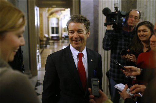 Sen. Rand Paul, R-Ky., leaves the floor of the Senate (AP Photo/Charles Dharapak)