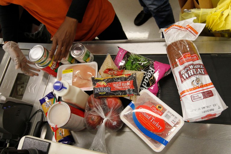 This week, USDA announced that 2 million fewer people are using food stamps compared to two years ago. However, there are still 19 million more people enrolled in SNAP today than the year before the Great Recession. (AP Photo/Matt Rourke, File)