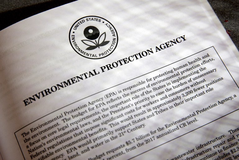 Trump's budget blueprint issued in March detailed steep cuts for the EPA — a 31 percent reduction and cuts to staff. (AP Photo/J. Scott Applewhite)