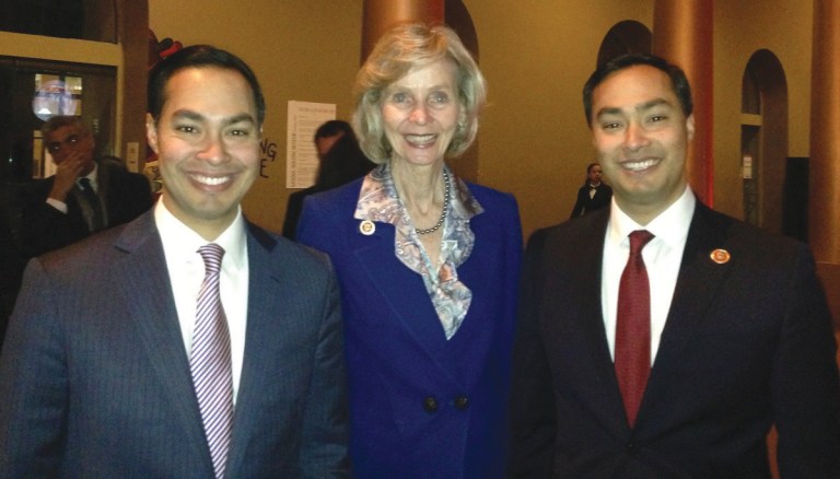 Courtesy photo
San Antonio Mayor Julian Castro, his brother, Rep. Joaquin Castro, D-Texas, and Rep. Lois Capps, D-Calif.
