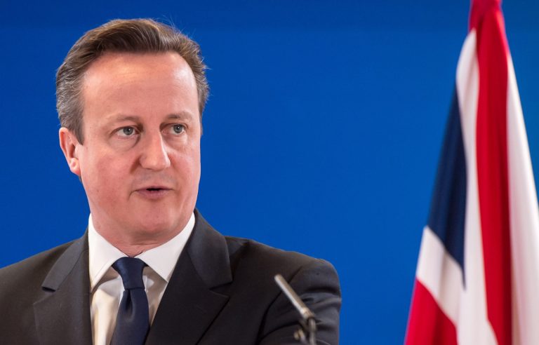 FILE - In this March 21, 2014, file photo, British Prime Minister David Cameron addresses members of the media at the end of an EU summit in Brussels. Cameron pledged Thursday, July 10, 2014, to rush through fresh measures to give police and spy agencies the power to scoop up mobile phone and Internet data. (AP Photo/Geert Vanden Wijngaert, File)