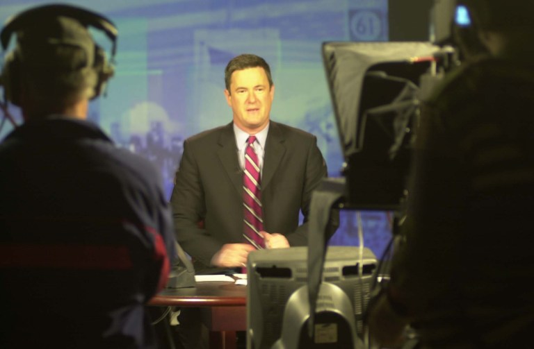 Joe Scarborough tapes his MSNBC talk show, 