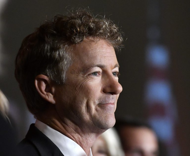 Sen. Rand Paul is back in a familiar place: at the center of attention. (AP Photo/Timothy D. Easley)