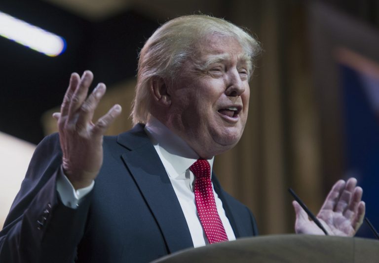 FILE - In this Thursday, March 6, 2014, file photo, Donald Trump addresses the Conservative Political Action Committee annual conference in National Harbor, Md. Real estate mogul Trump says he is not running for governor of New York. Trump said on Twitter Friday, March 14, 2014, that he will not run for governor but has 