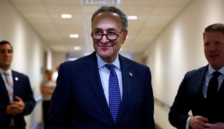 Senate Minority Leader Chuck Schumer said Trump should release the tapes, if they exist, and then come testify. (AP Photo/Jacquelyn Martin)