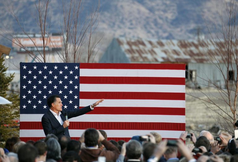 Republican presidential candidate, former Massachusetts Gov. Mitt Romney, speaks at a campaign rally in Reno, Nev., Thursday, Feb. 2, 2012. (AP Photo/Gerald Herbert)