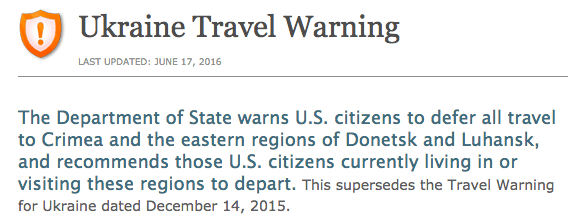 State Department Softens Ukraine Travel Warning with No Apparent Explanation