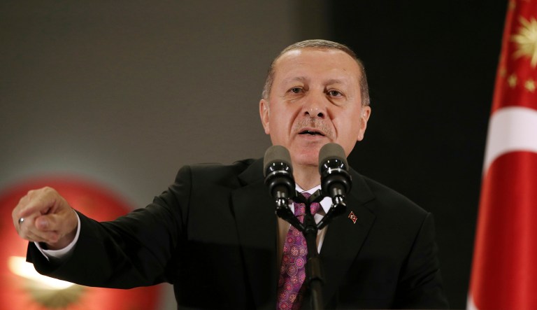 Turkish President Recep Tayyip Erdogan appeared to put his relations with the United States and Russia on equal status in a new interview. (Presidential Press Service, Pool photo via AP)