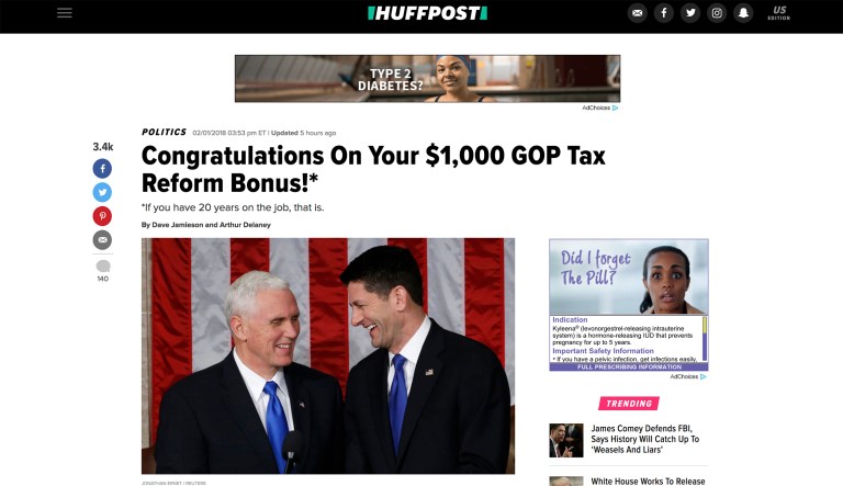 A Huffington Post story on Thursday was headlined, 