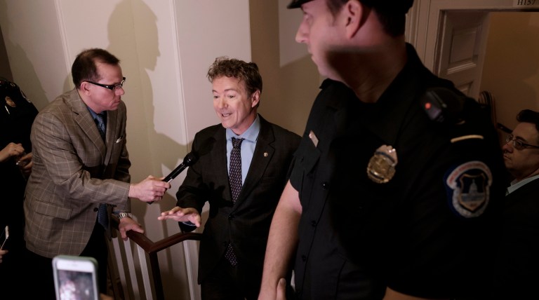 The drama began when Sen. Rand Paul, R-Ky., heard that House Republicans on the Energy and Commerce Committee had a copy of their Obamacare replacement bill in a secure room in the Capitol building. (AP Photo/J. Scott Applewhite)