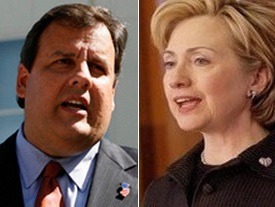 Rasmussen Reports said Monday that former Secretary of State Hillary Clinton is edging New Jersey Gov. Chris Christie slightly in a potential 2016 matchup.
