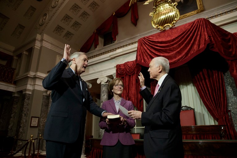 New Alabama Republican Sen. Luther Strange replaced outgoing Sen. Jeff Sessions after his confirmation as attorney general. (AP Photo/J. Scott Applewhite)