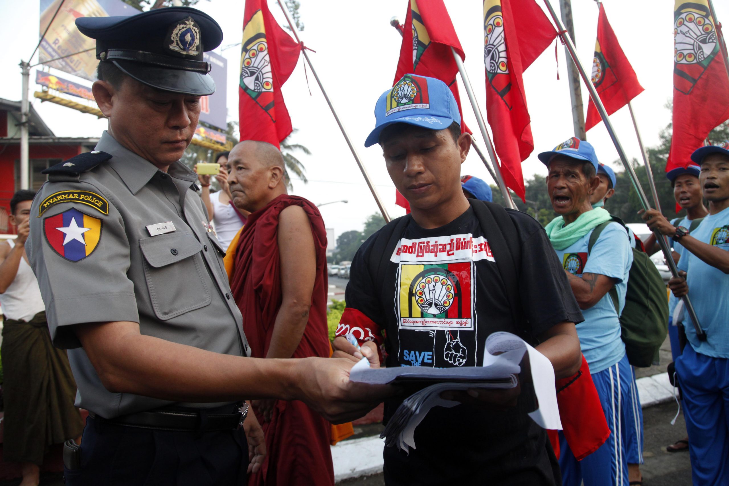 Myanmar reduces penalties in public protest law
