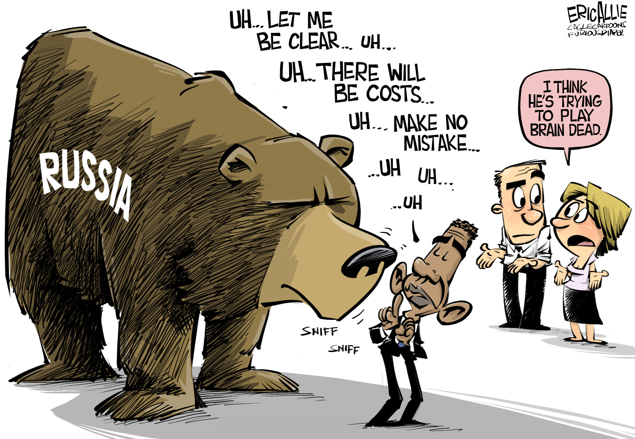 Editorial cartoon: Playing brain-dead