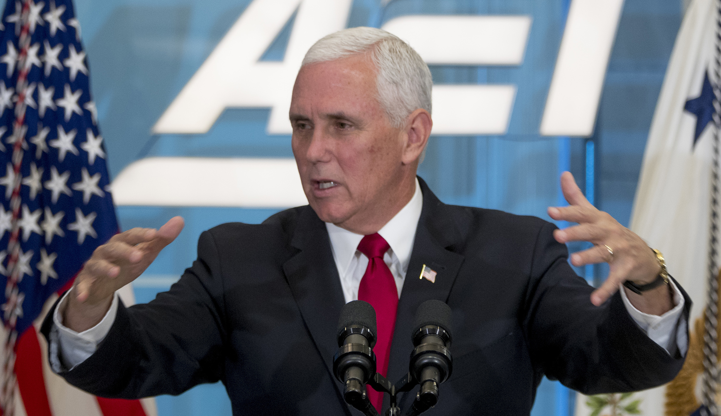 Mike Pence condemns ‘baseless attacks’ on Trump’s foreign policy after public feud with Bob Corker