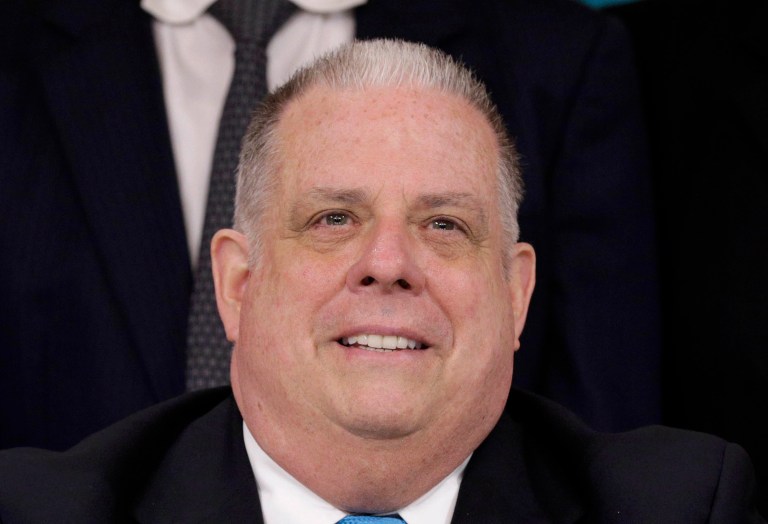After months of criticizing his party's presumptive presidential nominee, Maryland Gov. Larry Hogan told reporters that it is unlikely he will cast his ballot for Trump five months from now. (AP Photo/Patrick Semansky)