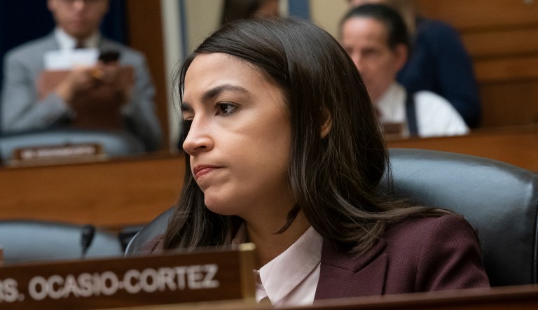 Rep. Alexandria Ocasio-Cortez, D-N.Y., attends a House Oversight Committee hearing on high prescription drugs prices shortly after her meeting with Speaker of the House Nancy Pelosi, D-Calif., on Capitol Hill in Washington, Friday, July 26, 2019.