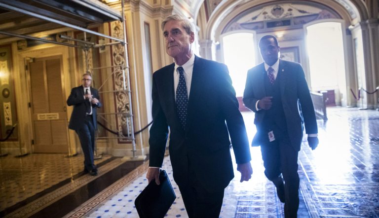 Special Counsel Robert Mueller departs the Capitol after a closed-door meeting with members of the Senate Judiciary Committee about Russian meddling in the election and possible connection to the Trump campaign, in Washington, Wednesday, June 21, 2017. 