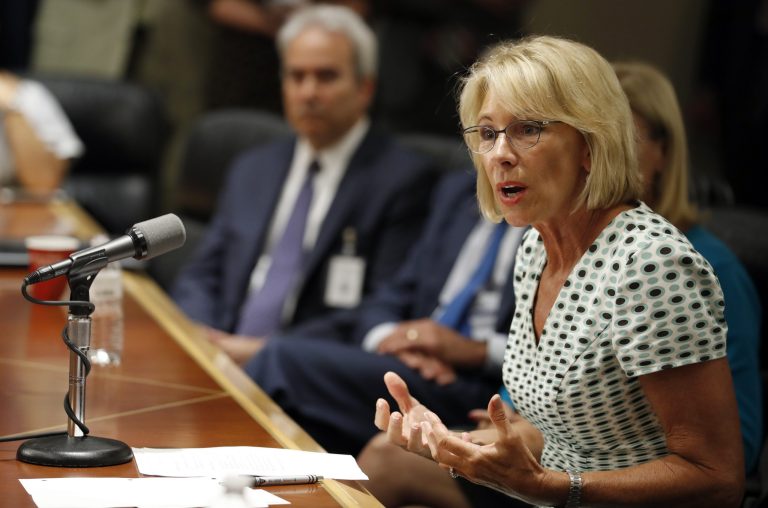 Education Secretary Betsy DeVos is raising new concerns about the lack of free speech on college campuses.