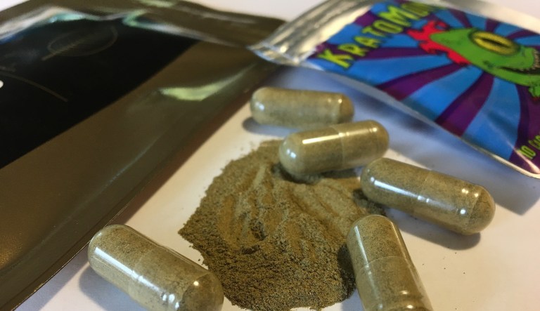 Kratom capsules are displayed in Albany, N.Y. Federal health authorities  are warning about reports of injury, addiction and death with the herbal supplement that has been promoted as an alternative to opioid painkillers and other prescription drugs.
