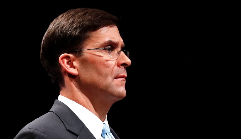 Mark Esper is seen at an event.