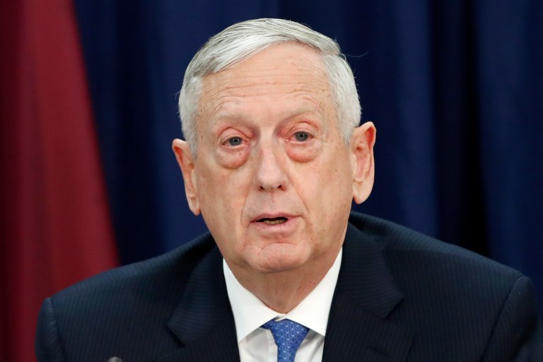 Defense Secretary Jim Mattis speaks in Washington, D.C.