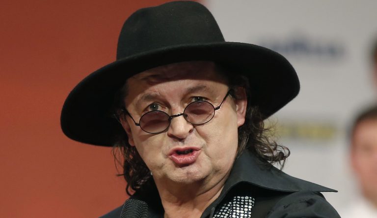 Chef Marc Veyrat of La Maison des Bois speaks during the Michelin Guide ceremony in Boulogne-Billancourt, outside Paris, France, Monday, Feb. 5, 2018. 