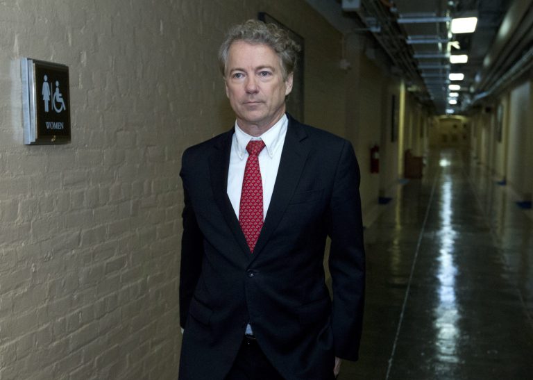 Sen. Rand Paul, R-Ky., walks to his office after speaking on the Senate floor on Capitol Hill.