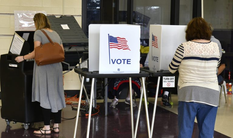 Voters cast their ballots in Shepherdsville, Ky.