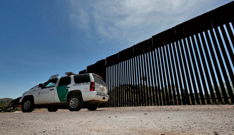 A Customs and Border Patrol agent patrols the international border Tuesday, April 10, 2018 in Nogales, Ariz. The Republican governors of Texas, Arizona and New Mexico on Monday committed 1,600 Guard members to the border, giving President Donald Trump many of the troops he requested to fight what he's called a crisis of migrant crossings and crime.