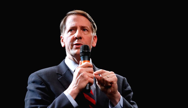 Richard Cordray speaks during the Ohio Democratic Party's fifth debate in the primary race for governor in Middletown, Ohio.